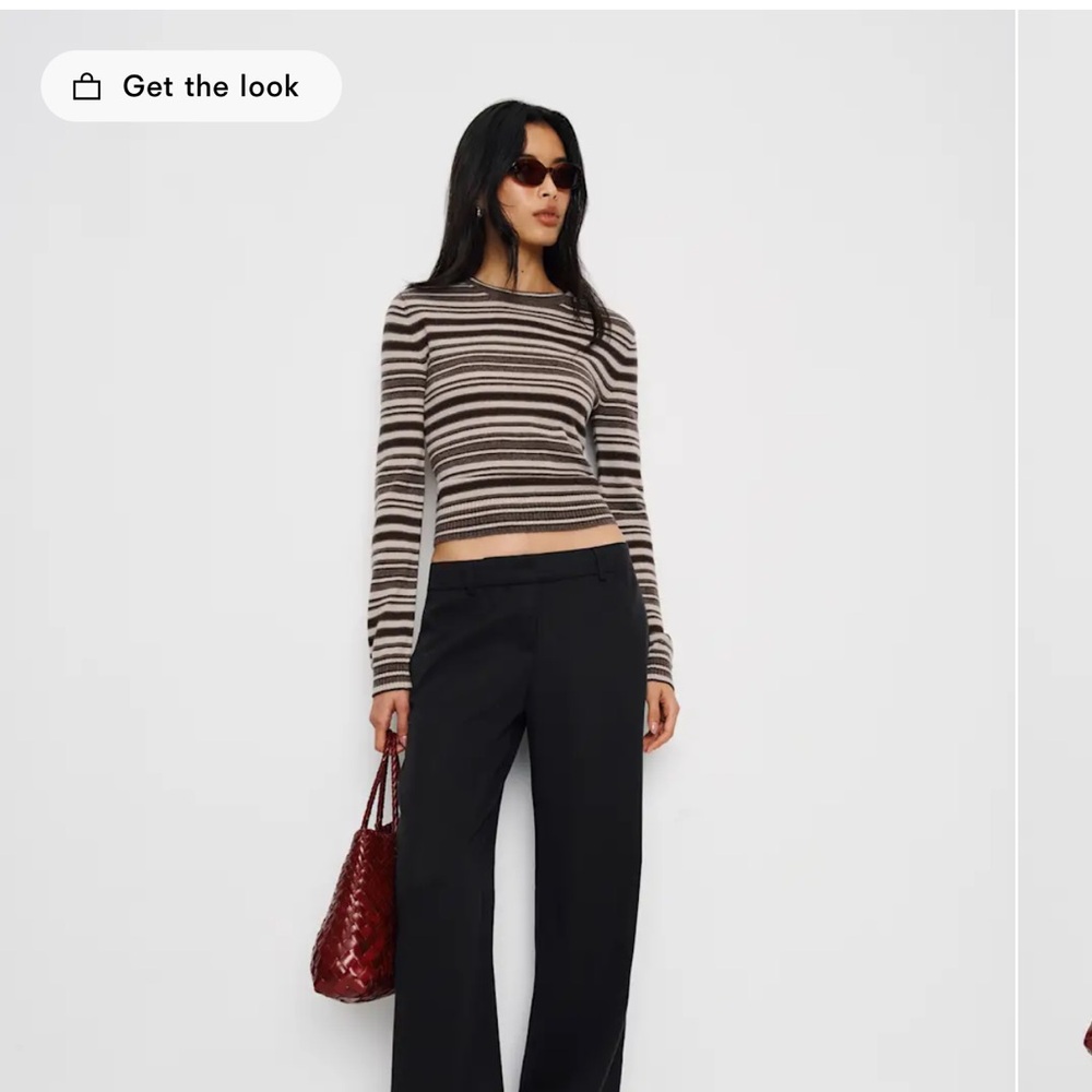 Reformation striped sweater xs cashmere. Lian Cashmere Crew Sweater